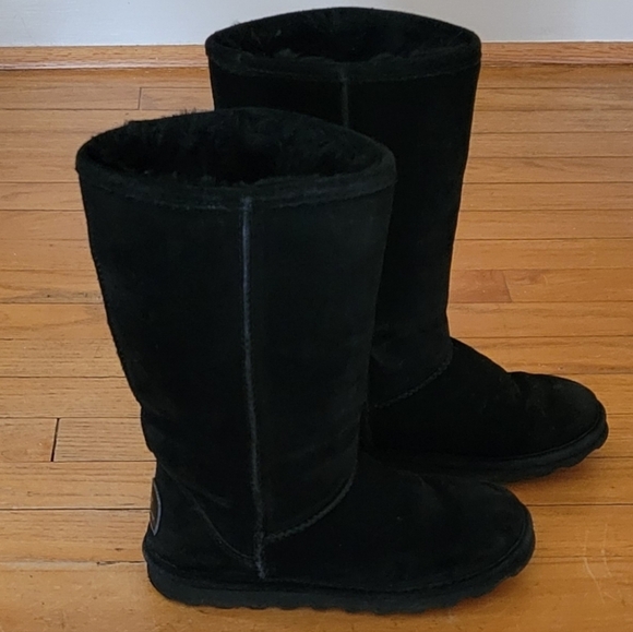 BEARPAW Elle Tall Women's Black Suede Boots Size 5 - Picture 4 of 9